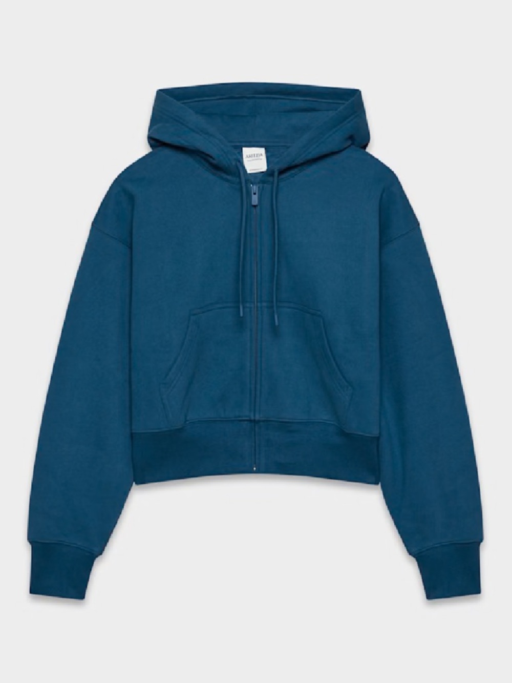 TNA Cozy Sweatfleece Boyfriend Boxy Zip Hoodie in Dark Teal